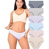 BAMBOO COOL Women's No Show Bikini Seamless Underwear for Women Low Waisted Non-marking Stretch Panties Full Coverage，6 Pack