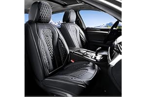 Coverado Leather Seat Covers, Waterproof Luxury Leatherette Car Seat Cushions for Front Seats 2PCS, Stylish Seat Protectors A