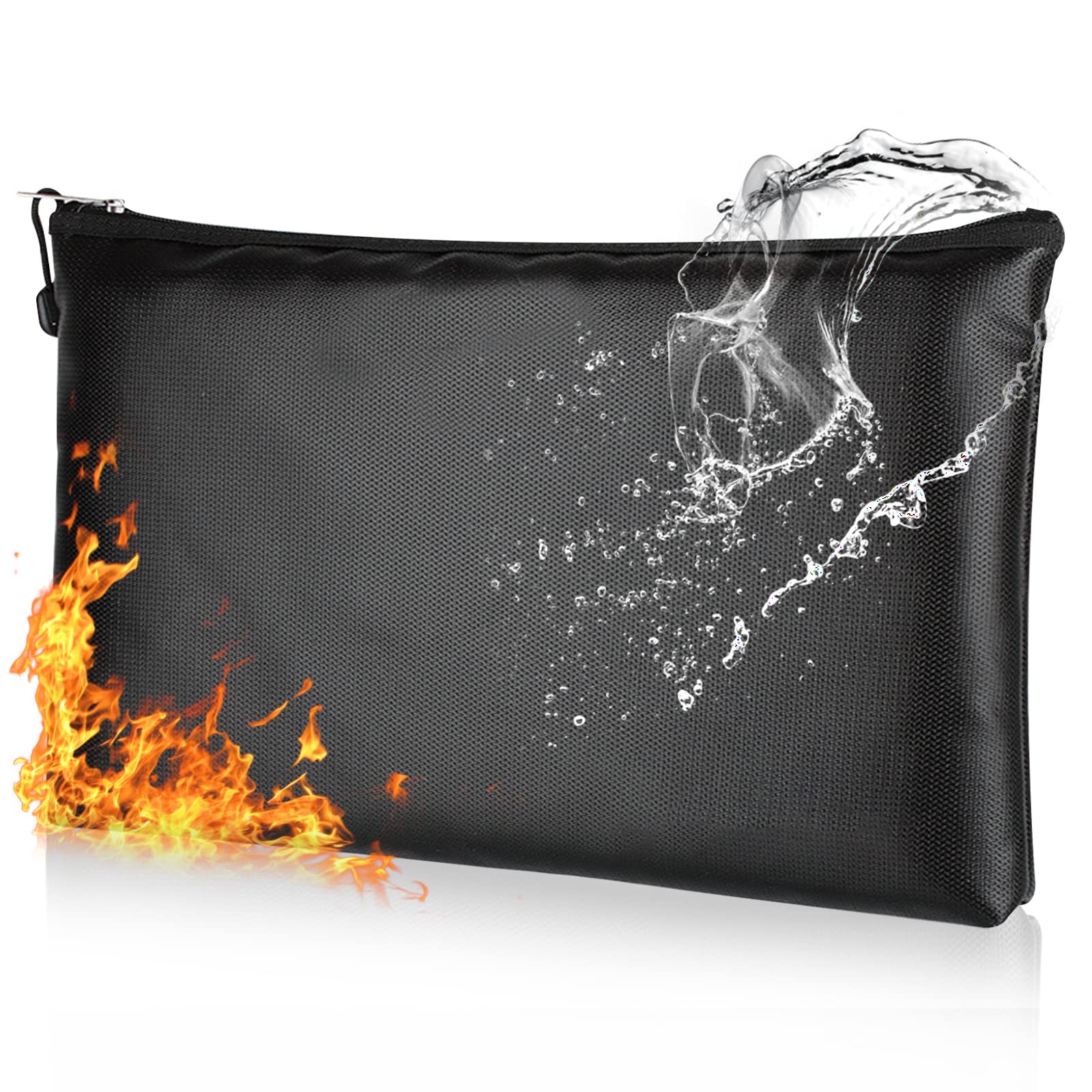 Document Bag, Safe, Fireproof, Waterproof, Fireproof Document Box, Money Bag for A5 Documents, Storage Bag with Zip (27 x 16 cm)