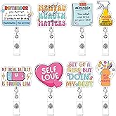 Cute Funny Retractable Badge Reel - 8PCS Nursing Retractable Badge Holders Alligator Clip Accessories, Healthcare Medical Mental Health Badge Reels, ID Holder for Nurse Doctor Teacher Office Gifts