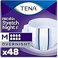 TENA ProSkin Overnight Protection Adult Incontinence Brief, Stretch, Disposable, Medium, 48count (4 Packs of 12), Packaging May Vary