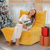 Vesgantti Togo Fireside Chair Yellow Soft Suede Premium Foam Lounge Sofa view 8