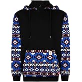 BOCOMAL FR Hoodies Bohemian Printed 1/4 Zipper Pullover 10.5oz Cotton Fleece Fire Resistant Hooded Sweatshirts