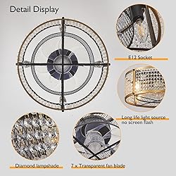 Zhizenl Ceiling Fan with Lights, 6 Speeds