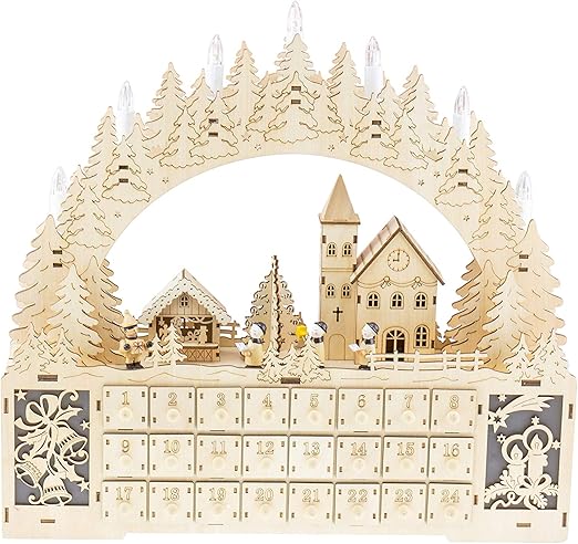 Amazon Com Clever Creations Led Tree Curved Top Advent Calendar