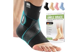 ZOELION Ankle Brace Compression Support with Removable Fishnet Strap, 3D Knit Plantar Fasciitis Relief Achilles Tendonitis Brace, Ankle Compression Sleeve for Pain Relief & Injury Healing, Black/L