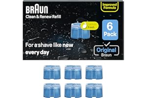 Braun Clean & Renew Refill Cartridges CCR, Replacement Shaver Cleaner Liquid Solution for Clean&Charge System, Pack of 6