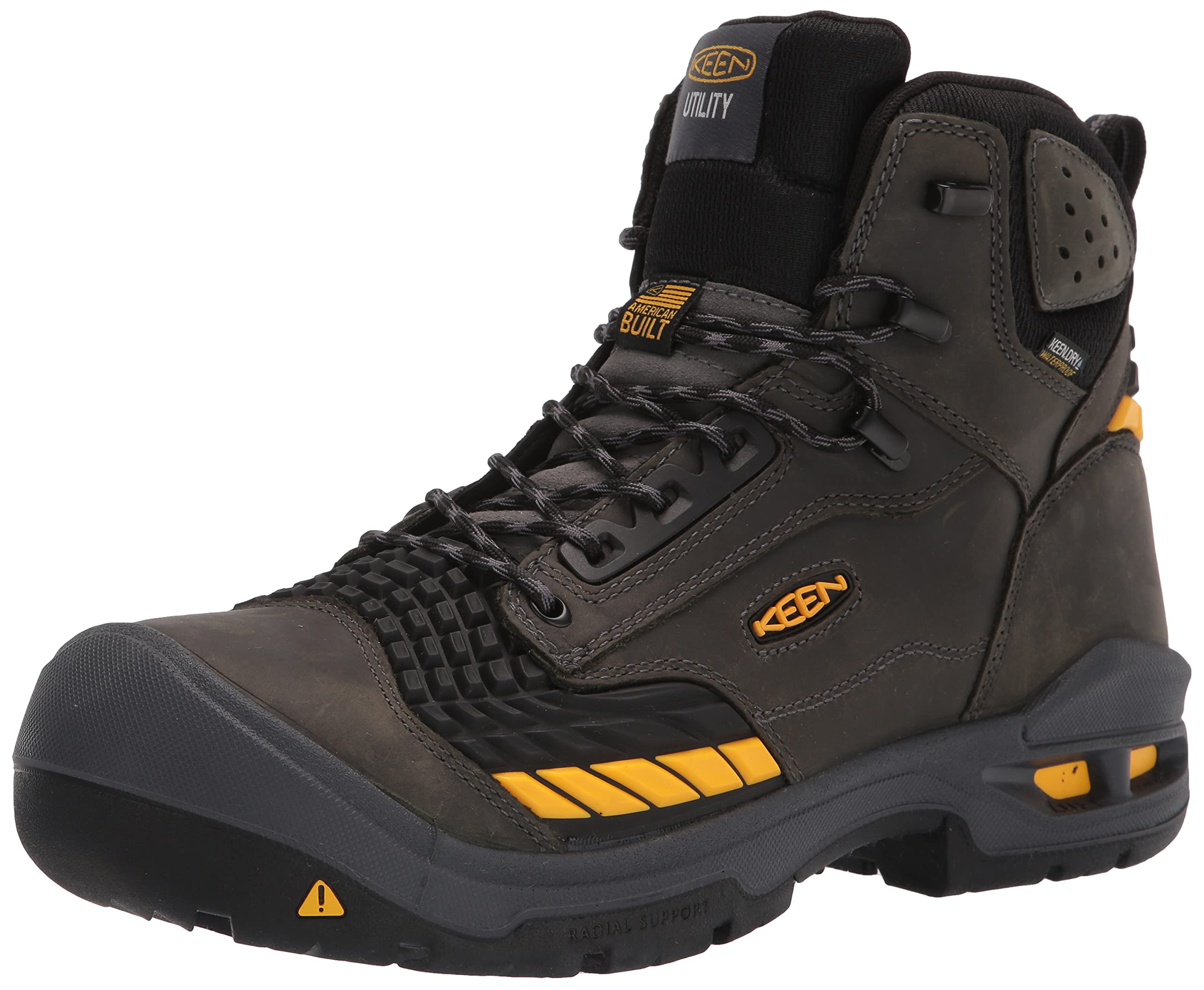 Photo 1 of KEEN Utility Men's Troy 6" KBF Composite Toe Waterproof Work Boots, Magnet/Black, 10