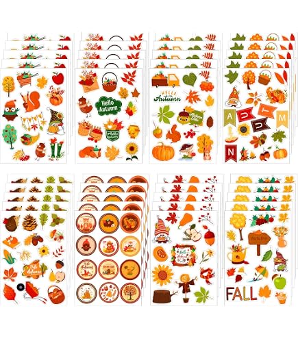 300 Autocollants Feuilles D'automne En Mousse Pailletée - Multicolores, Pour Décoration Halloween, Thanksgiving, Bricolage