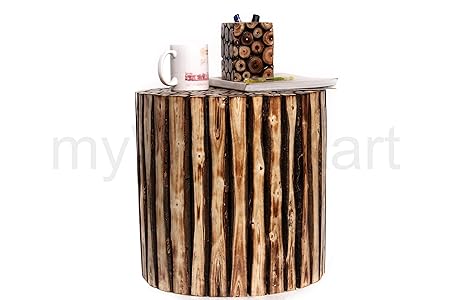 Mywoodkart Wooden Log Stool Round