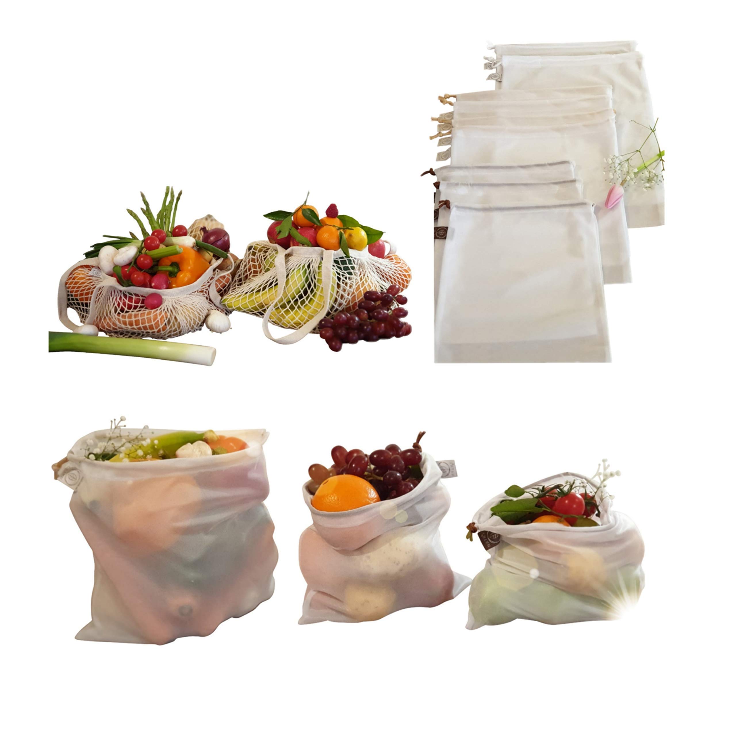 Produce Bag Set Plus Net Shopping Bags 11 Bag Set