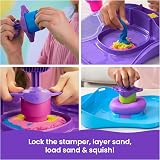 Kinetic Sand SquishMotion Playset 453g Pink Yellow Blue Sand Stamper Tools Case view 3