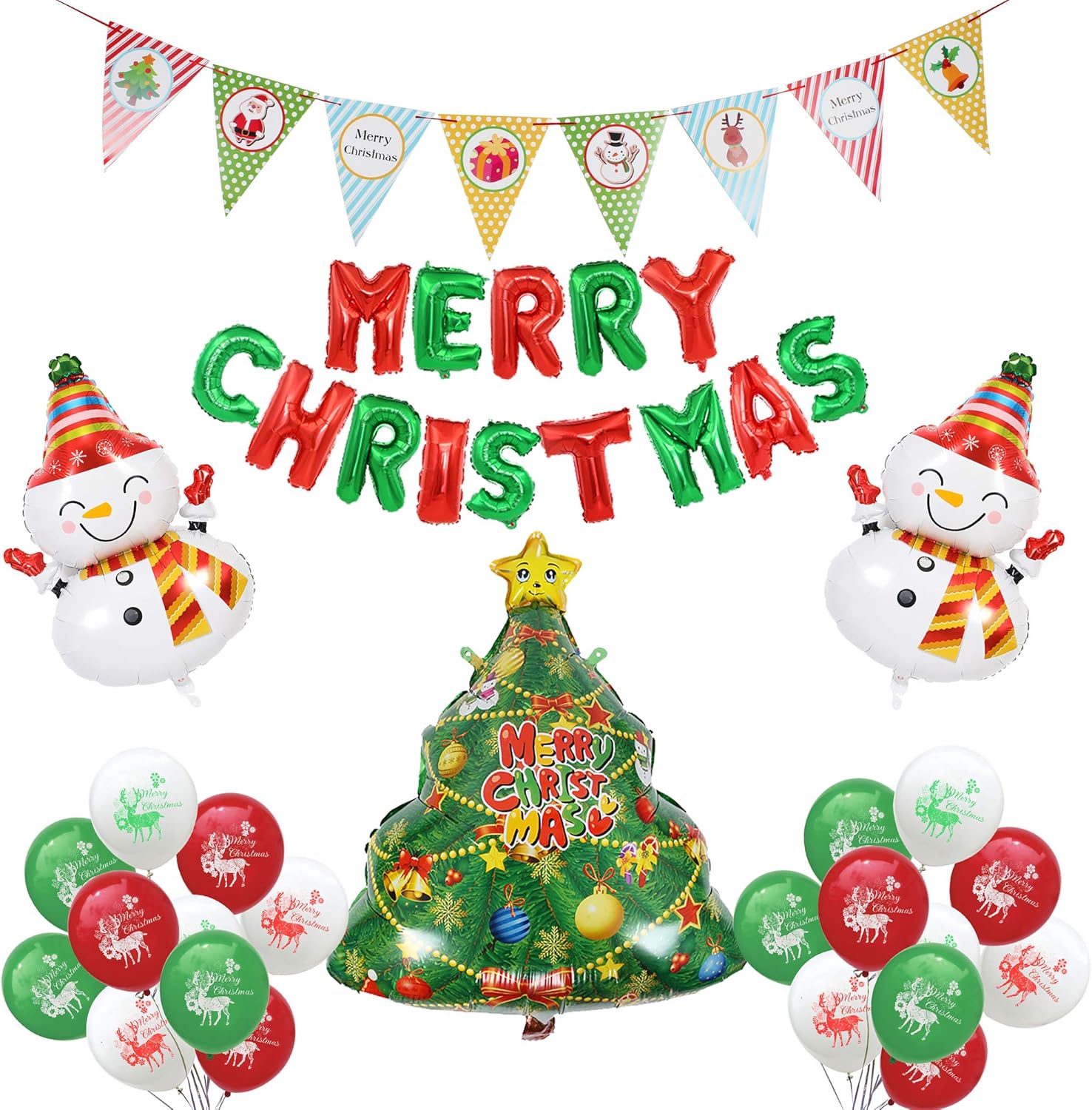 Amazon Com Merry Christmas Party Balloon Decoration Set Christmas