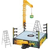 Mattel WWE Money in The Bank Cash-in Ring Playset | WWE Playsetwith 2 Play Modes &amp; 40+ Sounds &amp; Phrases, Includes Launcher Crane, Ladders &amp; Briefcase, 13-Inch x 20-Inch​