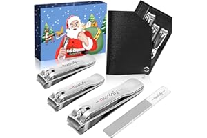 Itscolofy 4 Pack Nail Clipper Set, Christmas Stocking Stuffers for Men Women Adults, Mens Stocking Stuffers Ideas, Stainless Steel Fingernail & Toenail Clipper Cutters Funny Gifts Box