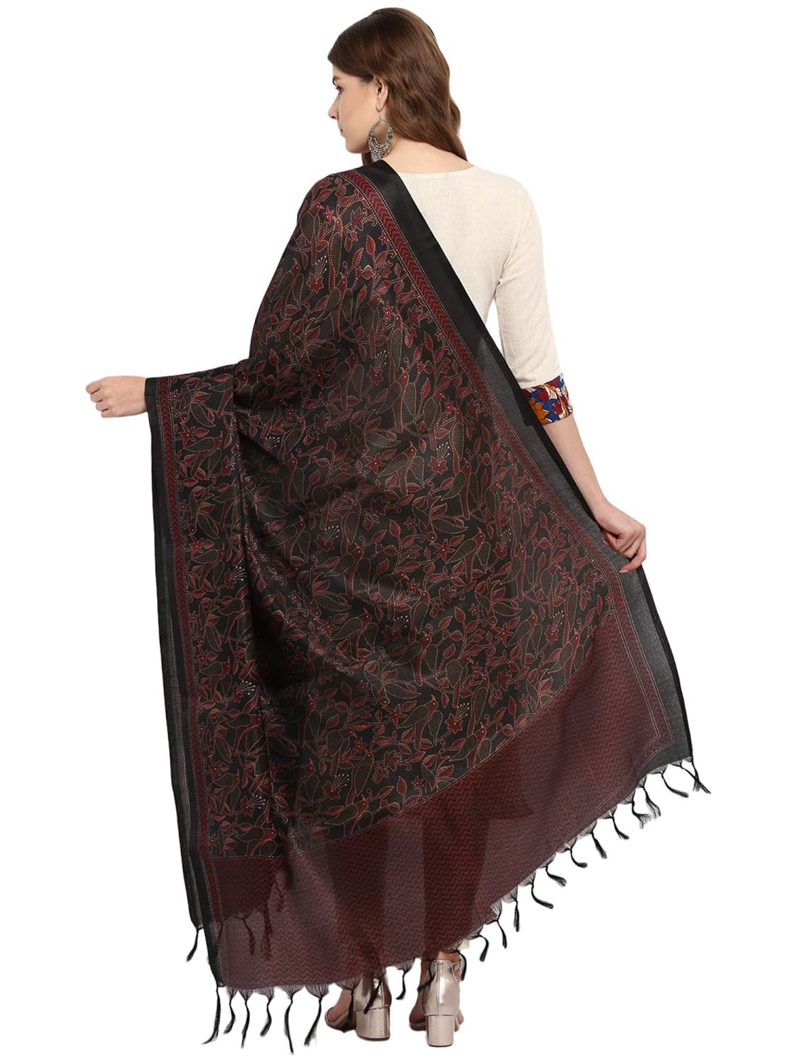 applecreation women's khadi silk dupatts with jhallar (freesize_multi-coloured_khdpt107b)