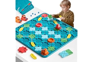 BURGKIDZ Kids Toys STEM Board Games - Large Size Logical Road Builder Educational Brain Teasers Puzzles Toys, Preschool Learning Montessori Big Board Maze Birthday Gifts Kids Boys Girls Age 4-8 Year Old