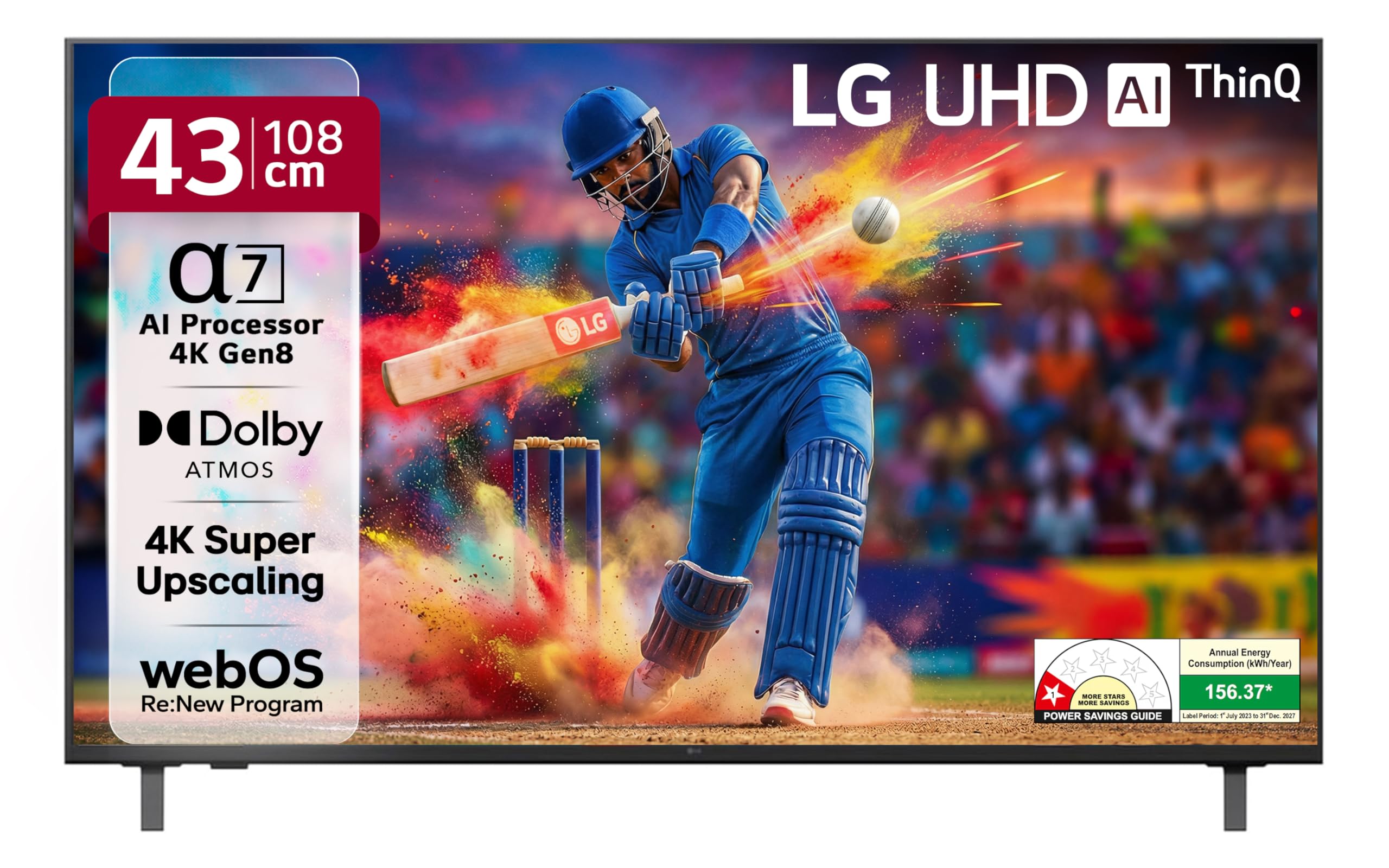 LG 108 cm (43 inches) UA82 AI Series 4K Ultra HD Smart webOS LED TV 43UA82006LA