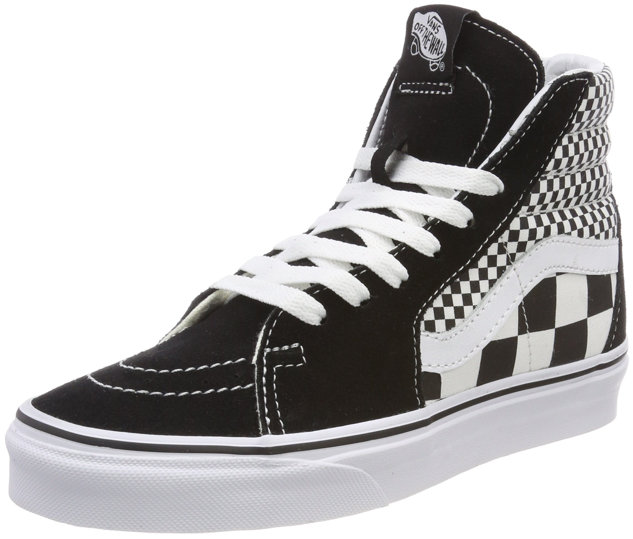 black and grey checkered vans high top