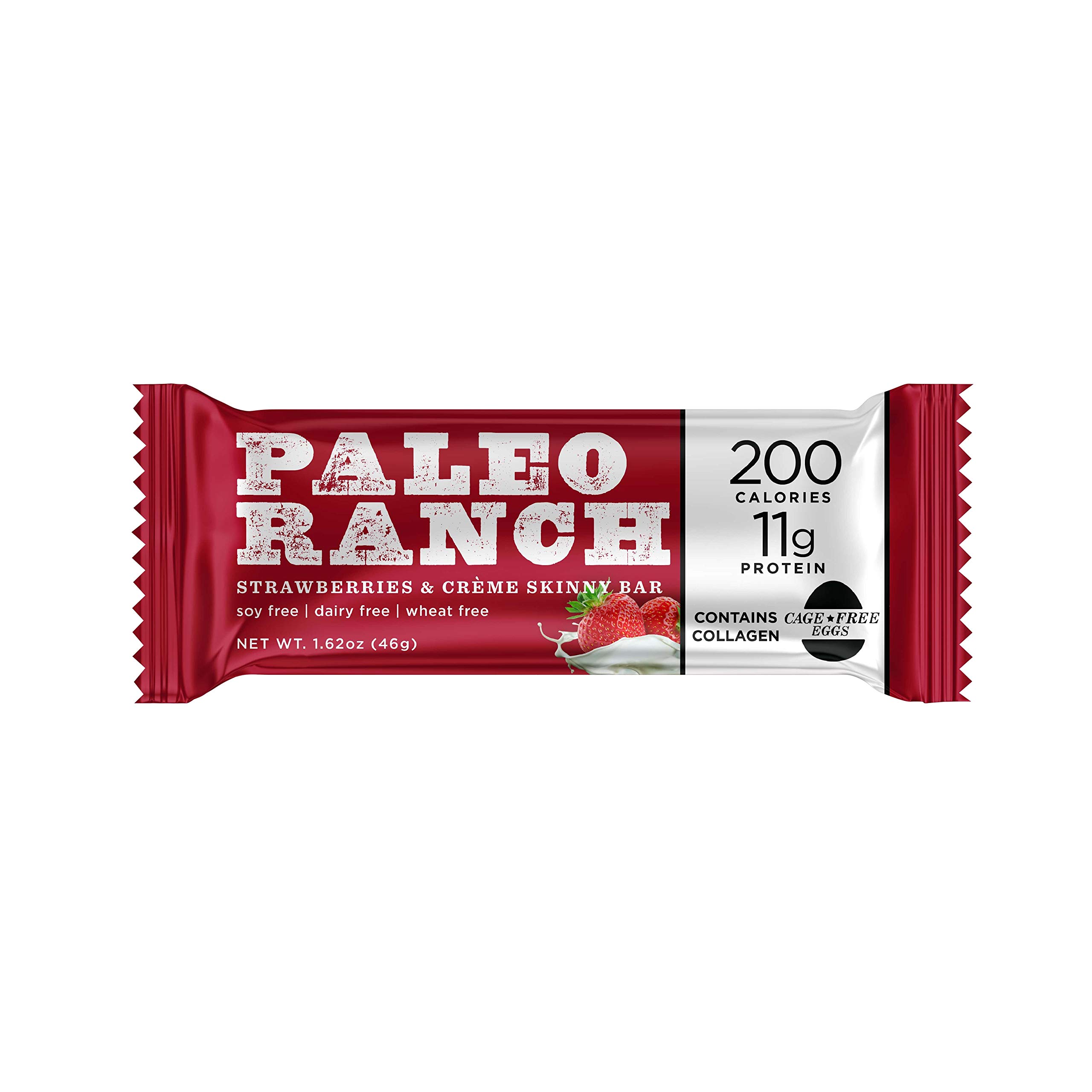 PALEO RANCH Protein Skinny Bar, Cage-Free Egg White Protein, Grass-Fed Beef Collagen, Gluten Free, S