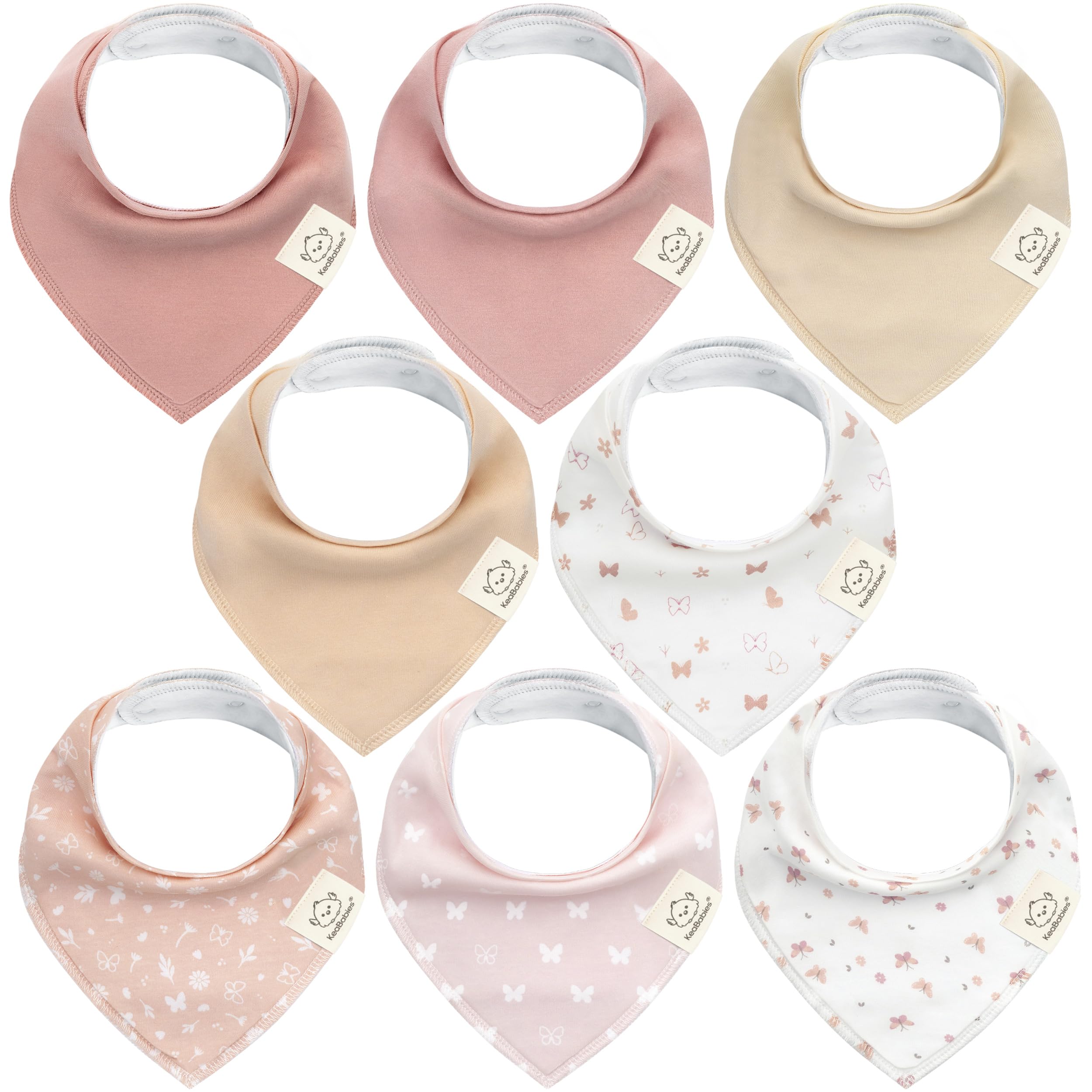 Photo 1 of 8-Pack Organic Baby Bandana Bibs for Girls - Super Absorbent Triangle Baby Bibs for Drooling and Teething Infant, 100% Cotton Extra Soft for Newborn, Infant 0-36 Months (Butterflies)