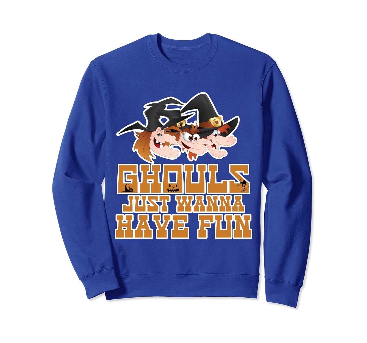 Ghouls Wanna Have Fun Ladies Halloween Sweat Shirt-Rose