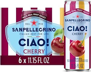 Sanpellegrino CIAO! Cherry Sparkling Water, LowCal, 0g Added Sugar, 6Pack