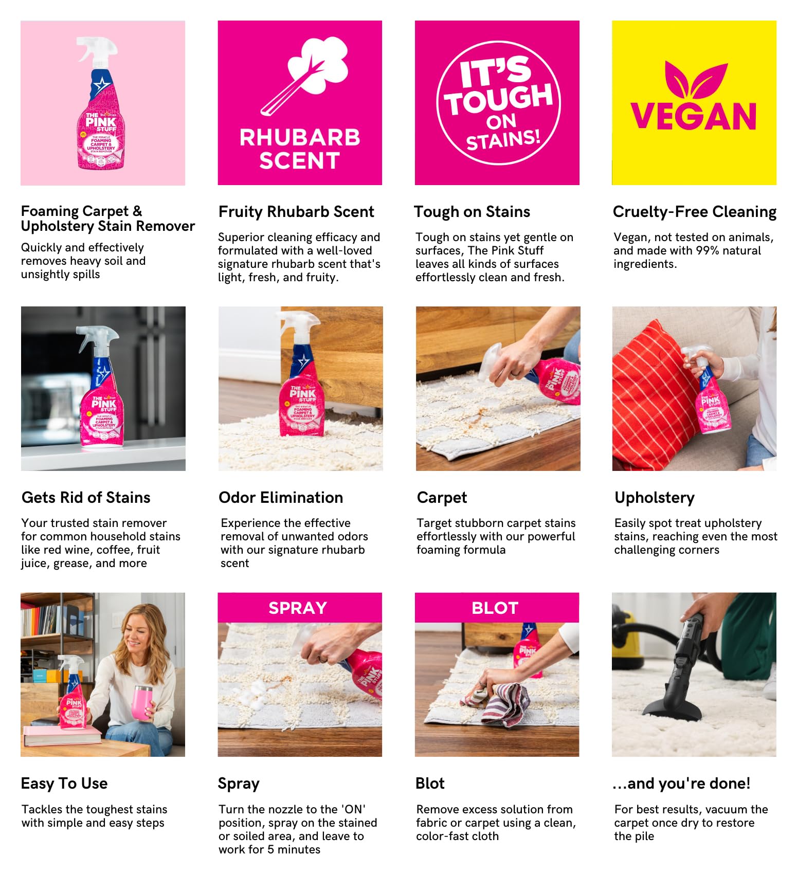 Stardrops - The Pink Stuff - The Miracle Foaming Carpet & Upholstery Stain Remover