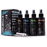 Molecule Helmet Care Kit | Premium Helmet Care | Includes Anti-Fog, Cleaner Polish, Helmet Refresh, and Rain Repel | Cleans and Details Helmets, Visors, and Goggles | 4 Ounces (1 Kit)