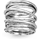 Boho-Magic 925 Sterling Silver Boho Rings for Women – Fashionable Jewelry Set – Unique Stackable Silver Rings Pack for Everyday Style and Fashion
