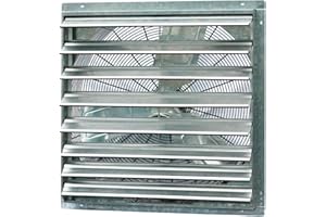 iLiving - 30" Wall Mounted Shutter Exhaust Fan - Automatic Shutter - Single Speed - Vent Fan For Home Attic, Shed, or Garage Ventilation, 5088 CFM, 7500 SQF Coverage Area, Silver (ILG8SF30S)