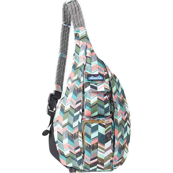 Kavu Slingback Rope Sling Backpack Out of Range Green Pattern Amazon.com: KAVU Slingback Pack with Adjustable Rope  main image 2