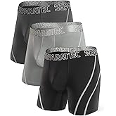 Separatec Mens Underwear Dual Pouch Boxer Briefs Moisture Wicking & Breathable ComfortSoft Underwear with Fly 3 or 6 Pack