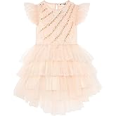 TUTULAND Tutu Dress for Girls - Toddler Tulle Dress Flutter Sleeves Flower Girl Dress for Wedding Birthday Photo Prop