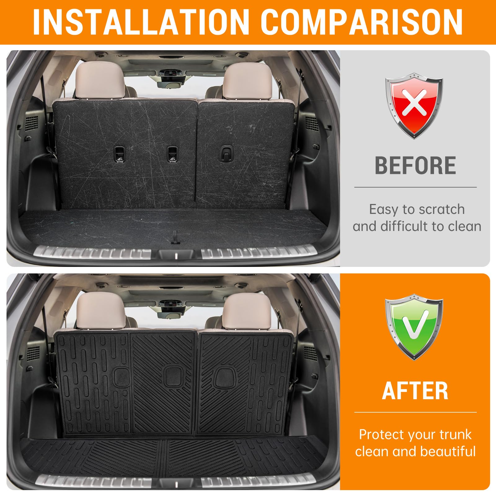 Condition photo showing New/Like New for huyinpj cargo mat compatible with 2020-2025 hyundai palisade cargo liner backrest liner seatback pro