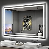 Oerbasz LED Mirror for Bathroom 60"x40" Inch Lighted Bathroom Vanity Mirror with Lights, Brighter Frontlit and Backlit Light 