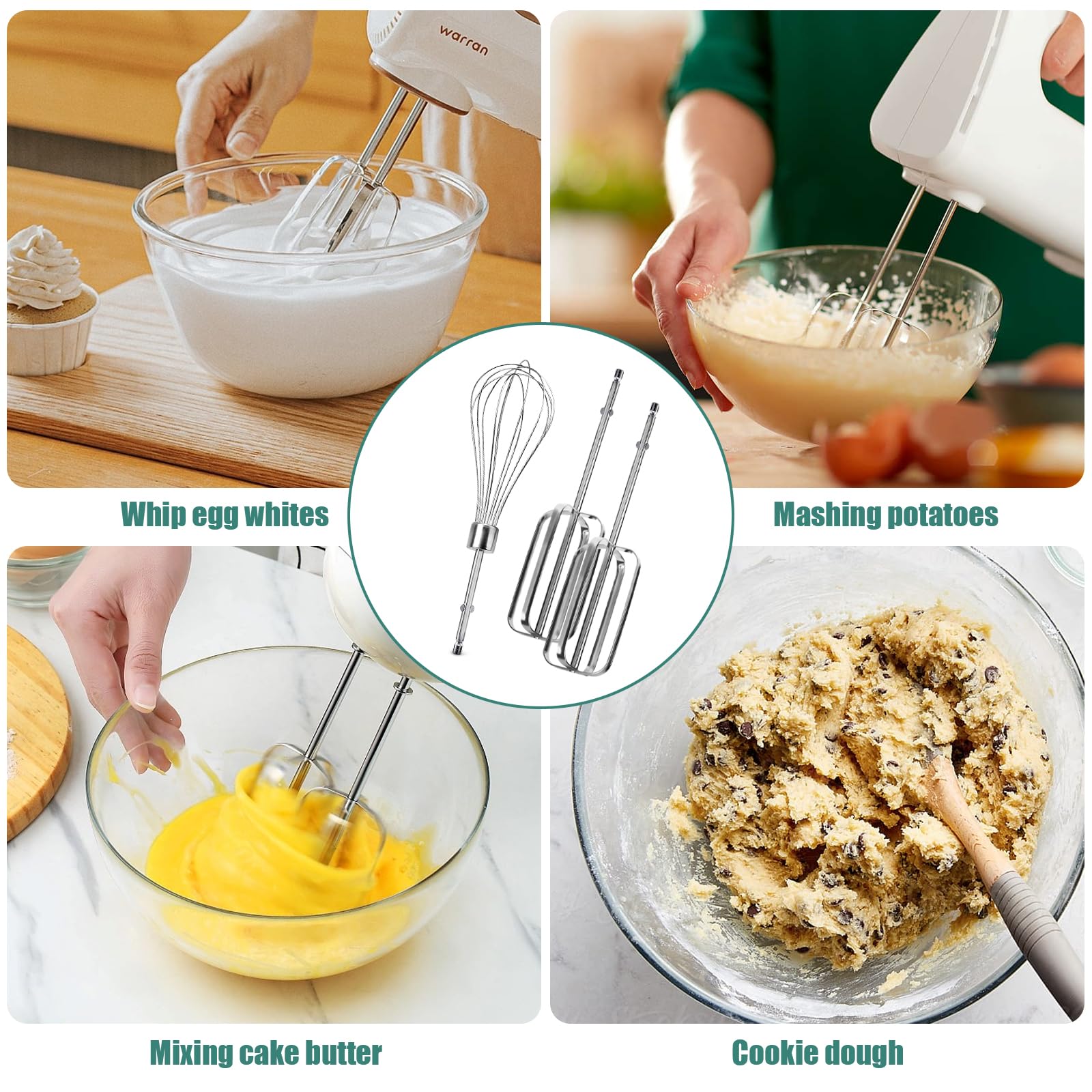 Hand Mixer Beaters Compatible with Hamilton Beach Hand Mixer 62682RZ 62692 62695V 64699, Mixer Replacement Beaters Fit Hami-lton Beach Mixer Parts, for Hamilton Beach Portable Mixer Attachments