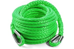 DAYDOOR Winch Rope Extension, 3/8'' x 50ft Synthetic Winch Extension Rope, 26,500 Lbs Winch Extension Line for Off Road Vehicle ATV UTV SUV Jeep(Green)