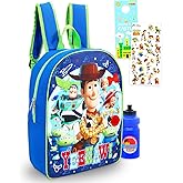 Disney Toy Story Backpack for Kids - Bundle with 15" Backpack Featuring Woody, Buzz Lightyear, Jessie Plus Water Bottle, Stickers, and More | Toy Story Backpack for Boys, Girls
