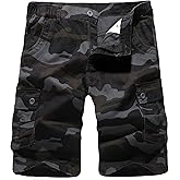 zeetoo Camo Shorts for Men Classic Relaxed Fit Cargo Short Multi-Pocket Outdoor Shorts