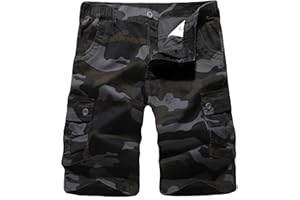 zeetoo Camo Shorts for Men Classic Relaxed Fit Cargo Short Multi-Pocket Outdoor Shorts