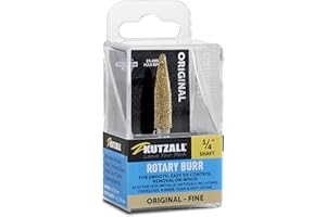 Kutzall Original Taper Rotary Burr, 1⁄4" Shaft, Fine - Woodworking Attachment for Bosch, DeWalt, Milwaukee, Makita. Abrasive 