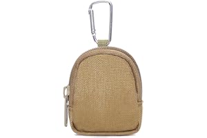 GMYIAK Coin Purse with Zipper, Change Purses Small Organizer Bags Canvas for Home, Coin Purse Keychain Pockets for Waist Pack (Brown)