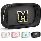 YOOLIFE Valentines Gifts | Initial Birthday Gifts for 3 4 5 6 7 8 9 10 11 12 13 Year Old Girls Clear Makeup Bag Cosmetic Travel Beach Bag Car Organizer Essentials for Women Men | Gifts for Girls M