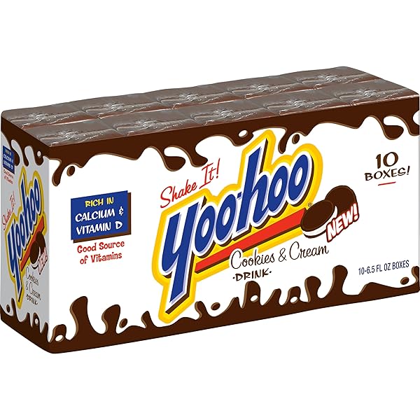 YOO-HOO COOKIES AND CREAM DRINK, 6.5 FL OZ BOXES, 40 PACK (4 PACKS OF 10)