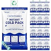 Tempk Big 12Packs(6.7"x4.1") Water-Fillable Instant Cold Packs |Long-Lasting Ice Compress for Injuries, Pain Relief, Swelling | Disposable Cold Pack for Athletes, Sprains & First Aid S1