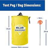Blue Diamond Heavy Duty Tent Pegs 20 Pack with Mallet Peg Puller Kit view 3