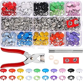 MLIAIMCE 200 sets Druckknöpfe kit mit Zange,9,5 mm Metall Knöpfe 10 Farben Nähzubehör Button,für DIY Basteln Baby Kinder Jersey Stoff,Kleidung Taschen,handgemaakt,kleding repareren
