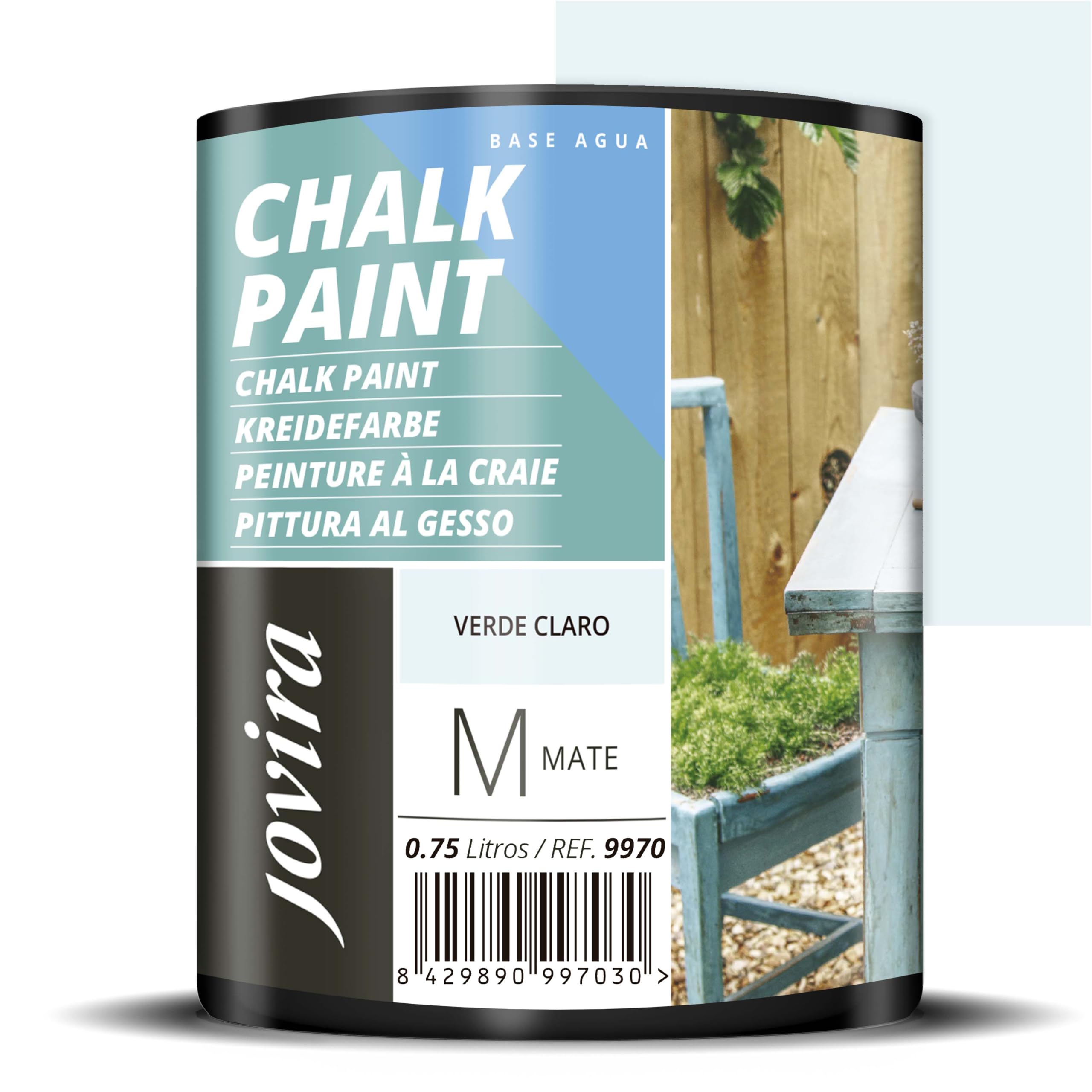 JOVIRA PINTURAS Chalk Paint - Chalk Paint for Furniture Matte Surface Renew Your Furniture Vintage Furniture Paint (750 Millilitres, Light Green)