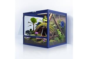 Phailozoo 24-Gallon Reptile Tank with Flip-Up Tempered Glass Door, Reptile Enclosure with Lock for Leopard Geckos and Lizards
